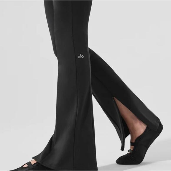 Alo Yoga Black Women's High-Waist Zip It Flare Legging Sz M - Picture 1 of 16